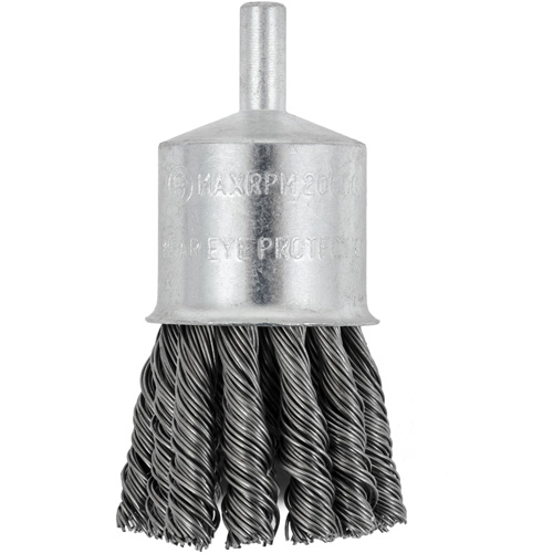 Shaft Mounted Knot Twisted End Brush, 1-1/8" Dia. x 1/4" Arbor Groupe Belzile Dickner