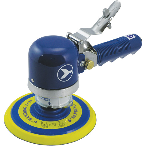 Heavy-Duty Dual-Action Quiet Random Orbit Sander, 6" Dia., 1/4" NPT Inlet, 10000 RPM Groupe Belzile Dickner