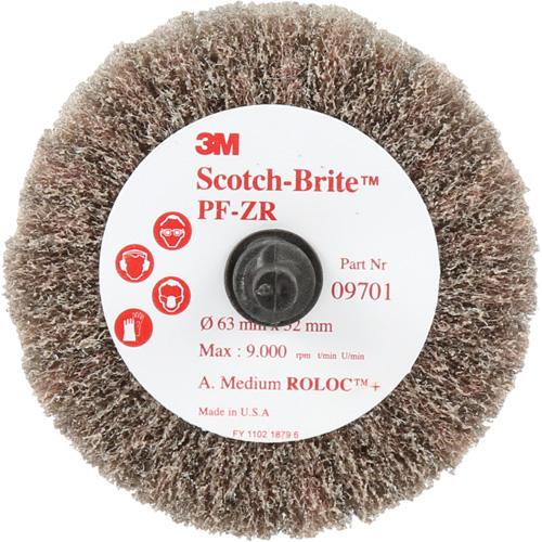 Scotch-Brite Roloc Cut and Polish Flap Brush, PF-ZR, Aluminum Oxide, Medium Grit, 2-1/2" x 1-1/4" Groupe Belzile Dickner