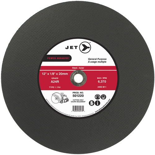 POWER ABRASIVE&reg; Cut-Off Wheel, 12" x 1/8", 20 mm Arbor, Type 1, 6370 RPM Groupe Belzile Dickner