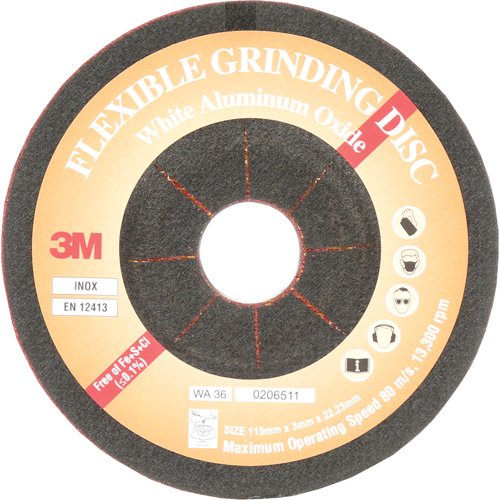 Disque de meulage flexible, 4-5/8", Oxyde d'aluminium, 22 mm, Type WA Groupe Belzile Dickner