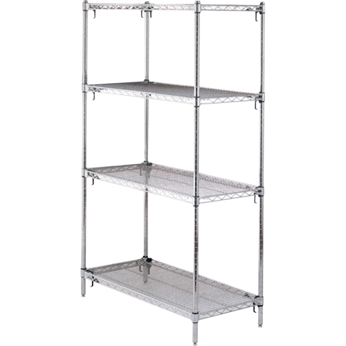 ETAGERE,4 TABL18X36X63,CHROME,800LB/TABL., Tiers 4, 36" la x 63" h x 18" p Groupe Belzile Dickner