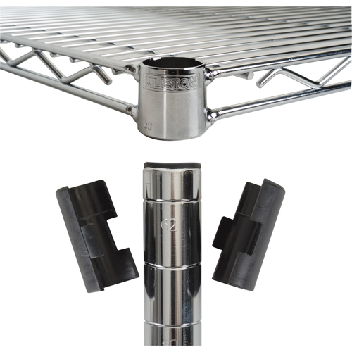 Manchons fendus pour &eacute;tag&egrave;re en treillis chromat&eacute; Groupe Belzile Dickner