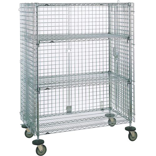 Chariots de s&eacute;curit&eacute;, Chrom&eacute;, 21-1/2" x 68-1/2 x 38-1/2", Capacit&eacute; 500 lb Groupe Belzile Dickner