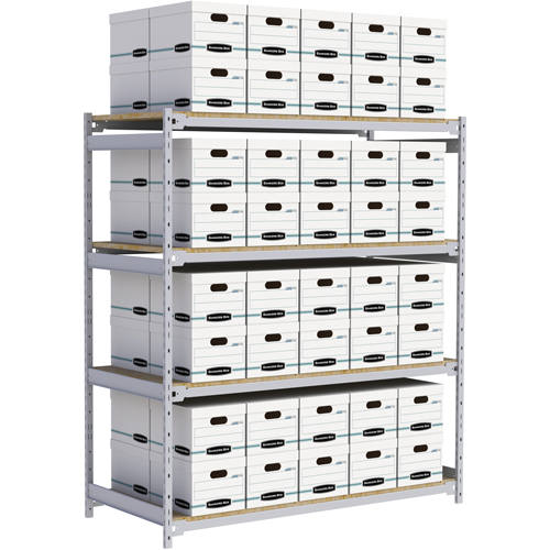 Wide Span Record Storage Shelving, Steel, 4 Shelves, 72" W x 32" D x 84" H Groupe Belzile Dickner