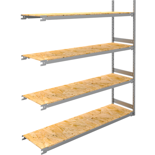 Wide Span Record Storage Shelving, Steel, 4 Shelves, 72" W x 18" D x 84" H, Add-On Kit Groupe Belzile Dickner