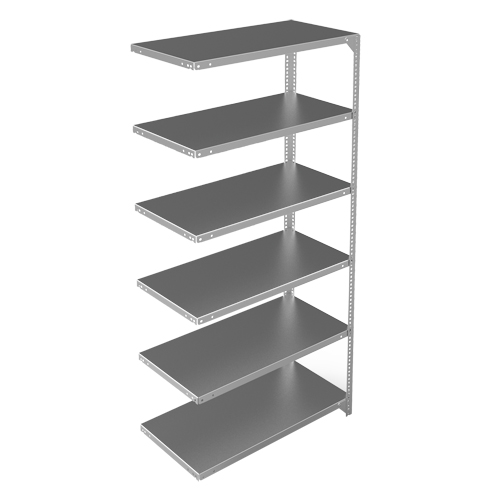 Shelving Unit, Galvanized Steel, Slotted Angle, 400 lbs. Capacity, 36" W x 72" H x 18" D Groupe Belzile Dickner