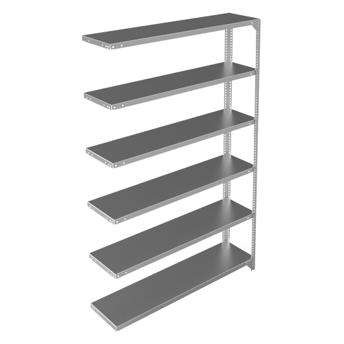 Shelving Unit, Galvanized Steel, Slotted Angle, 300 lbs. Capacity, 48" W x 72" H x 12" D Groupe Belzile Dickner
