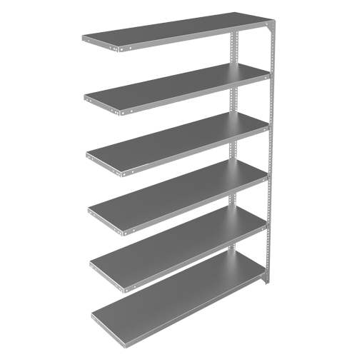 Shelving Unit, Galvanized Steel, Slotted Angle, 300 lbs. Capacity, 48" W x 72" H x 15" D Groupe Belzile Dickner