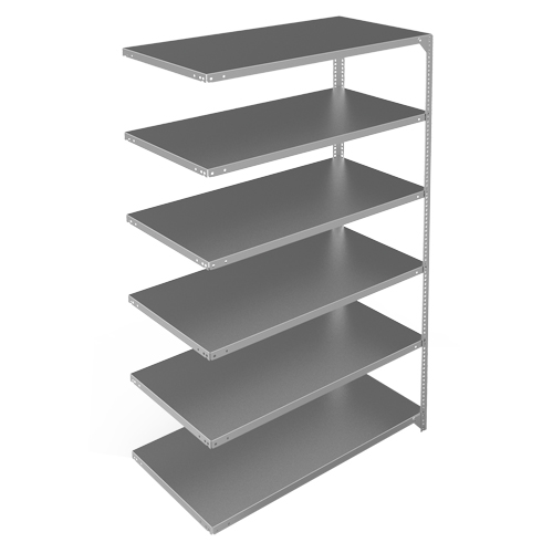 Shelving Unit, Galvanized Steel, Slotted Angle, 275 lbs. Capacity, 48" W x 72" H x 24" D Groupe Belzile Dickner