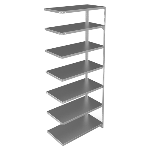 Shelving Unit, Galvanized Steel, Slotted Angle, 400 lbs. Capacity, 36" W x 84" H x 18" D Groupe Belzile Dickner