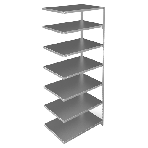 Shelving Unit, Galvanized Steel, Slotted Angle, 400 lbs. Capacity, 36" W x 84" H x 24" D Groupe Belzile Dickner