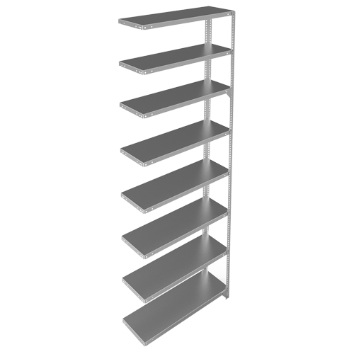 Shelving Unit, Galvanized Steel, Slotted Angle, 400 lbs. Capacity, 36" W x 96" H x 12" D Groupe Belzile Dickner