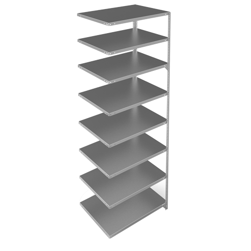Shelving Unit, Galvanized Steel, Slotted Angle, 400 lbs. Capacity, 36" W x 96" H x 24" D Groupe Belzile Dickner