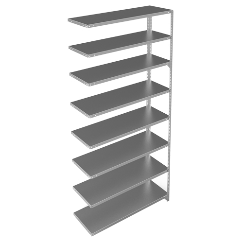 Shelving Unit, Galvanized Steel, Slotted Angle, 300 lbs. Capacity, 48" W x 96" H x 15" D Groupe Belzile Dickner