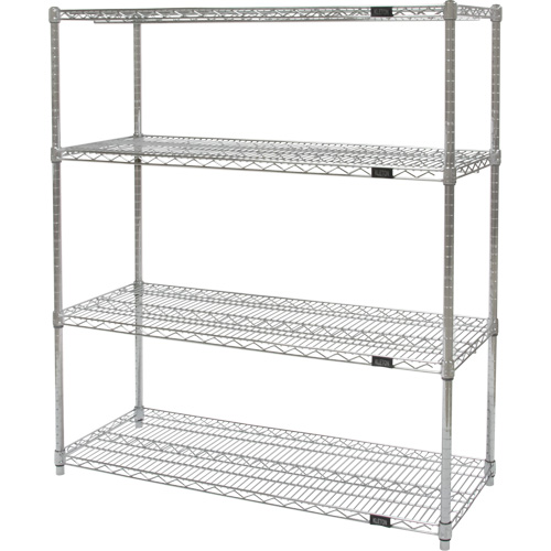 Heavy-Duty Chromate Wire Shelving, 4 Tiers, 36" W x 54" H x 24" D Groupe Belzile Dickner