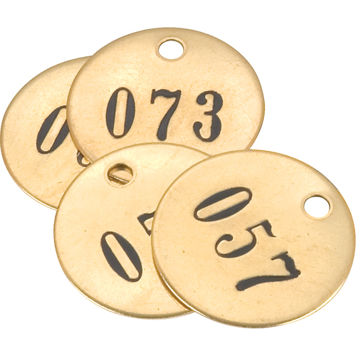 Numbered Tags, # 176-200, Brass, 1" dia Groupe Belzile Dickner