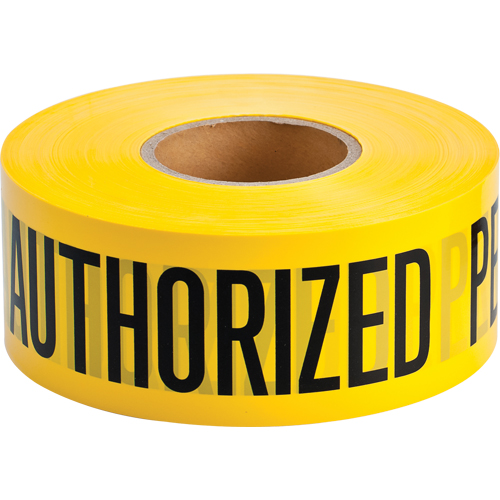 Rubans pour barricades, Anglais, 3" la x 1000' lo, 2 mils, Noir sur jaune Groupe Belzile Dickner