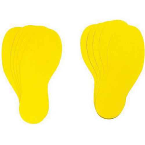 Floor Marking Labels, Footprint, 12" L x 3.75" W, Yellow, Vinyl Groupe Belzile Dickner