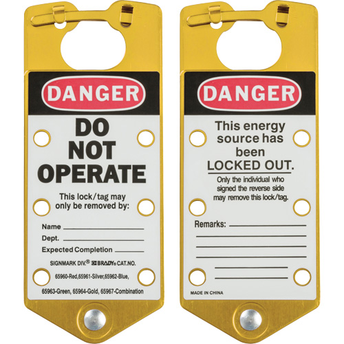 Labeled Lockout Hasps, Yellow Groupe Belzile Dickner