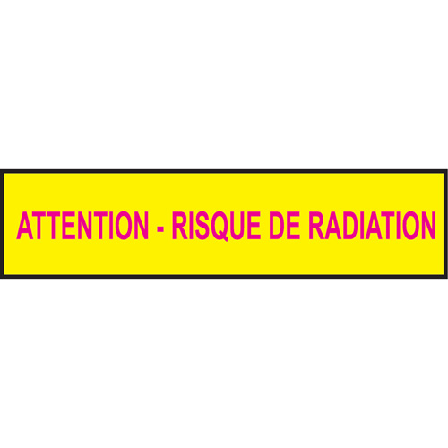 Barricade Tape, French, 3" W x 1000' L, 3.5 mils, Magenta on Yellow Groupe Belzile Dickner