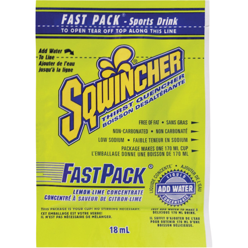 Sqwincher&reg; Rehydration Drink Fast Pack&reg;, Single Serve, Lemon-Lime Groupe Belzile Dickner