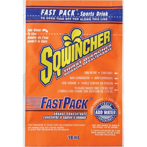Sqwincher&reg; Boisson de r&eacute;hydratation Fast Pack, Emballage-portion, Orange Groupe Belzile Dickner