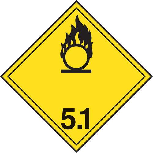 &eacute;tiquettes d'exp&eacute;dition TMD, Classe 5,1, Substances oxydantes, Vinyle Groupe Belzile Dickner