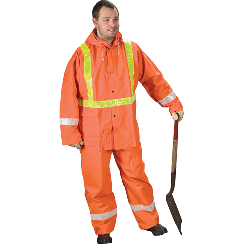 V&ecirc;tements de pluie pour la circulation Tornado, PVC, Petit, Orange haute visibilit&eacute; Groupe Belzile Dickner