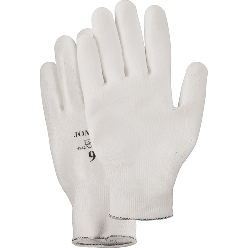 White Knit Palm Coated Gloves, Size Small/7, Polyurethane Coated, HPPE Shell, EN 388 Level 2 Groupe Belzile Dickner