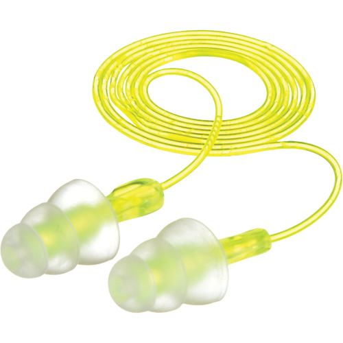 E-A-R Tri-Flange Reusable Earplugs, Corded, Bulk - Polybag, 26 dB NRR, One-Size Groupe Belzile Dickner