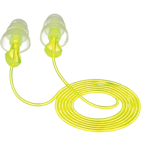 E-A-R Tri-Flange Reusable Earplugs, Corded, Bulk - Polybag, 26 dB NRR, One-Size Groupe Belzile Dickner