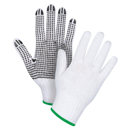 Gants tricot&eacute;s &agrave; pois, Poly/coton, Un c&ocirc;t&eacute;, Calibre 7, Moyen Groupe Belzile Dickner