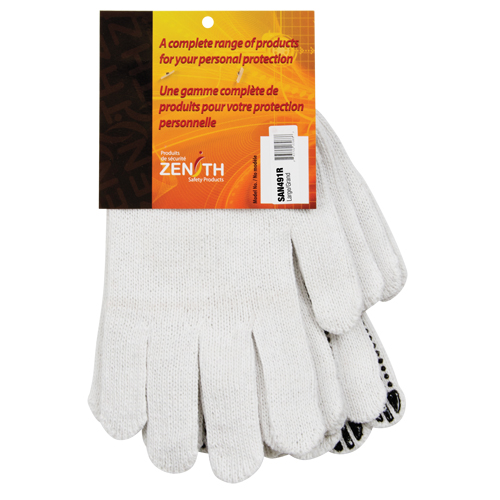 Gants tricot&eacute;s &agrave; pois, Poly/coton, Un c&ocirc;t&eacute;, Calibre 7, Grand Groupe Belzile Dickner