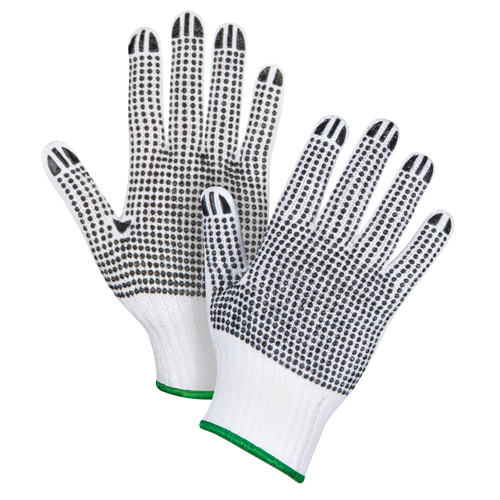 Gants tricot&eacute;s deux c&ocirc;t&eacute;s &agrave; pois, Poly/coton, Deux c&ocirc;t&eacute;s, Calibre 7, Moyen Groupe Belzile Dickner