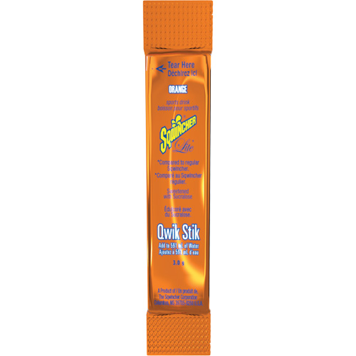 Sqwincher&reg; ZERO&reg; Qwik Stik Rehydration Drink, Powder, Orange Groupe Belzile Dickner
