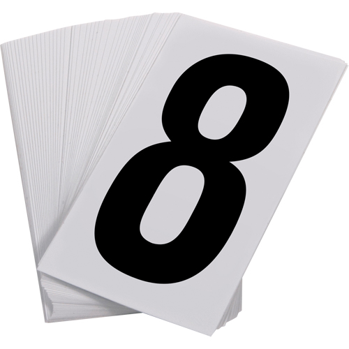Num&eacute;ros autocollants, 8, 3-1/2" h, Noir sur blanc Groupe Belzile Dickner