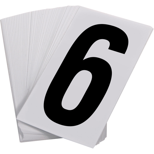 Pressure Sensitive Numbering, 6, 3-1/2" H, Black on White Groupe Belzile Dickner