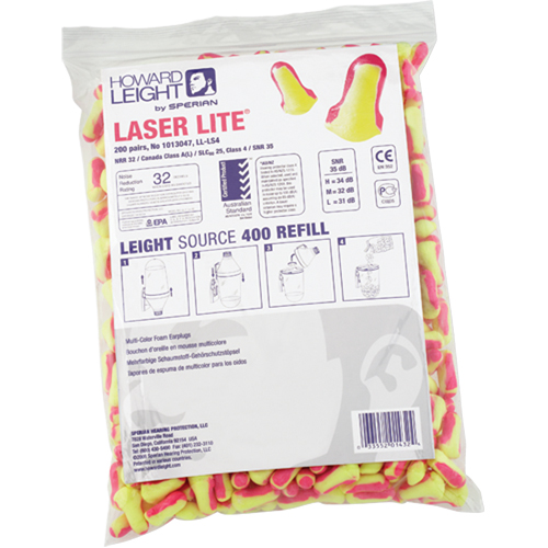 Howard Leight Laser Lite&reg; Single-Use Earplugs, Bulk - Polybag Groupe Belzile Dickner