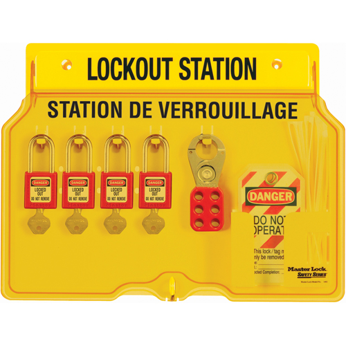 Lockout Station, Thermoplastic Padlocks, 4 Padlock Capacity, Padlocks Included Groupe Belzile Dickner