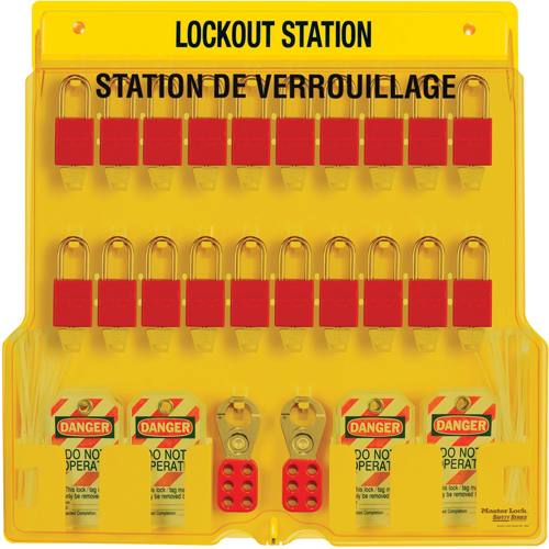 Station de verrouillage, Cadenas Thermoplastique, Capacit&eacute; de 20, Cadenas Compris Groupe Belzile Dickner