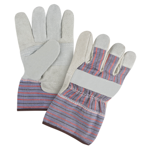 Gants d'ajusteur &agrave; paume renforc&eacute;e de premi&egrave;re qualit&eacute;, Grand, Paume en Cuir de vache refendu, Doublure en Coton Groupe Belzile Dickner