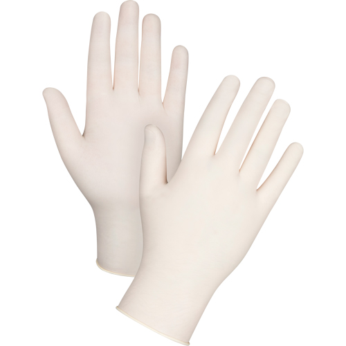 Gants d'examen de premi&egrave;re qualit&eacute; pour peau sensible, Grand, Latex, 4 mils, Sans poudre, Naturel Groupe Belzile Dickner