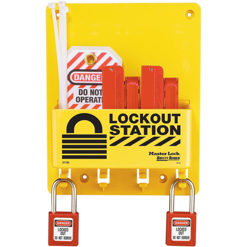 Compact Lockout Station, Thermoplastic Padlocks, 4 Padlock Capacity, Padlocks Included Groupe Belzile Dickner