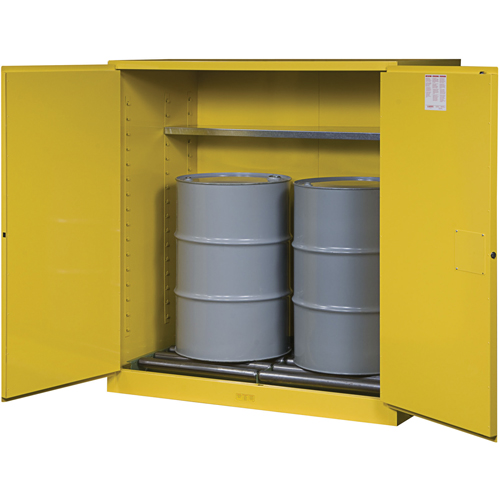 Armoires Sure-Grip EX pour entreposage de barils &agrave; la verticale, Capacit&eacute; de 110 gal. US, 2 barils, Jaune Groupe Belzile Dickner
