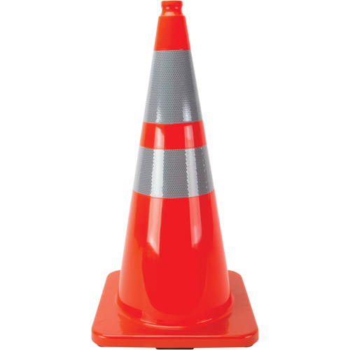C&ocirc;nes en retrait, 28", Orange, Bande(s) r&eacute;fl&eacute;chissante(s) 4" & 6" Groupe Belzile Dickner