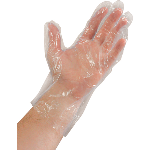 Gants jetables, Moyen, Poly&eacute;thyl&egrave;ne, 0,02 mil, Poudr&eacute;s, Transparent Groupe Belzile Dickner