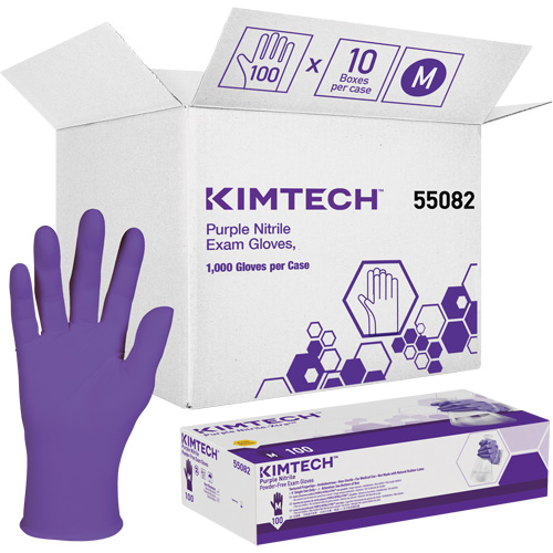 Gants d'examen Kimtech, Moyen, Nitrile, 6 mils, Sans poudre, Mauve, Classe 2 Groupe Belzile Dickner
