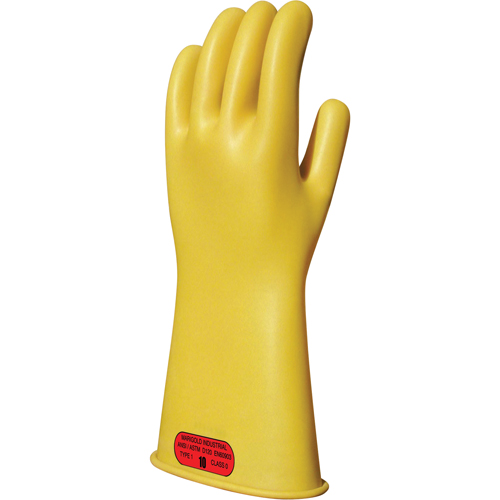 Gants isolants en caoutchouc naturel jaune, ASTM classe 0, Taille 8, 11" lo Groupe Belzile Dickner