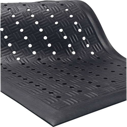 Cushion Station Mats, Slotted, 2' x 3-1/5' x 9/16", Black, Nitrile Groupe Belzile Dickner
